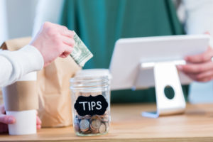 restaurant tip jar